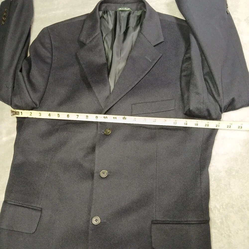 Vtg J Crew Mens 44LT 44 Long Navy Blue Cashmere Blazer Sport Coat Old Money